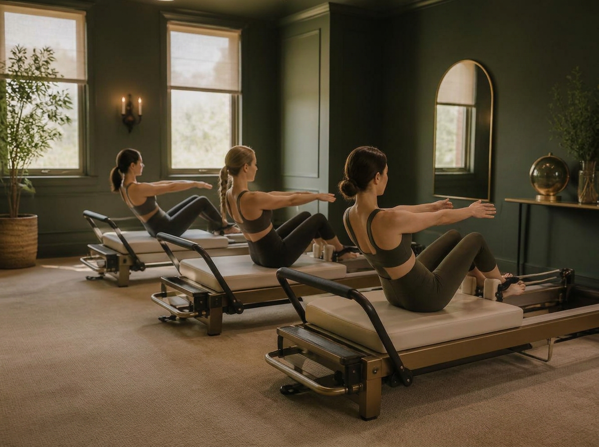 Reformer session at Veda Pilates studio